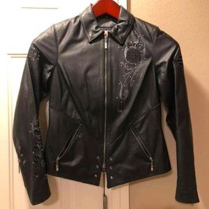 Harley Davidson Special Edition Wicked Willie Skull Leather Jacket Women's